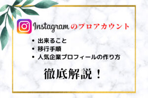 Instagramのプロアカウントで出来ることや移行手順・人気企業プロフィールの作り方