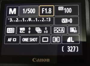 canonのカメラの設定画面